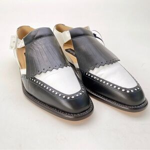 NOS vint Kenneth Cole NY Oxford kiltie spats 9.5 all leather cutout COOL! ‘95